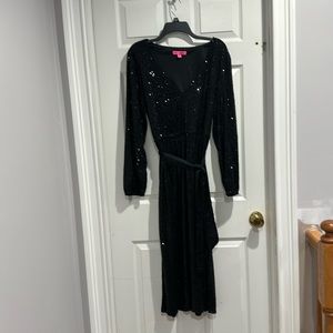 Black Sequined Dress.  XL.  Betsy Johnson